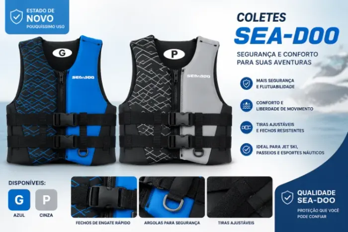 Coletes Salva-Vidas Sea-Doo Originais | Tam. P e G | Estado de Novo
