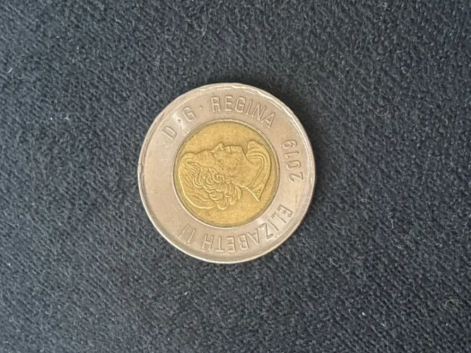 Moeda de 2 dólares bimetálica 