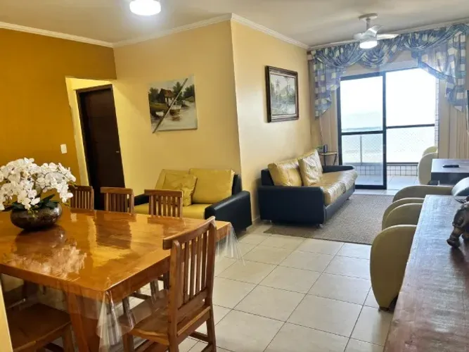 Apartamento temporada Frente Mar Centro de Mongaguá, 02 quartos