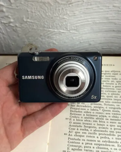 cybershot samsung st65 azul marinho completa - pronta pra uso!