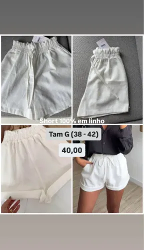 Short de linho branco