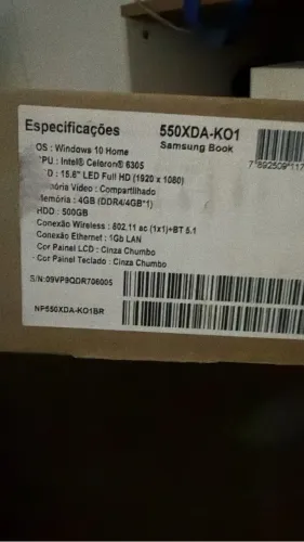 Notebook Samsung NÃO RECEBO PELA PLATAFORMA