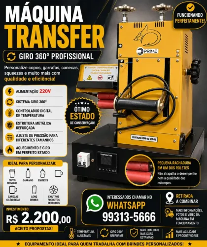 VENDE-SE - MÁQUINA TRANSFER GIRO 360° PROFISSIONAL (220V)