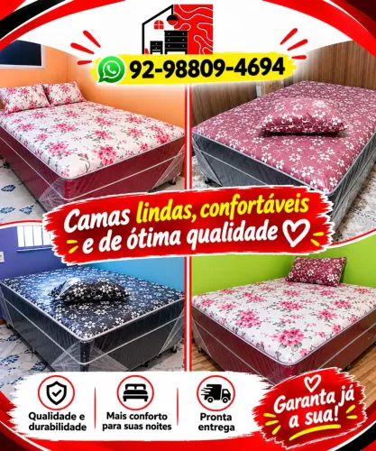 Cama de Molas Altas Casal (Entrega Grátis)
