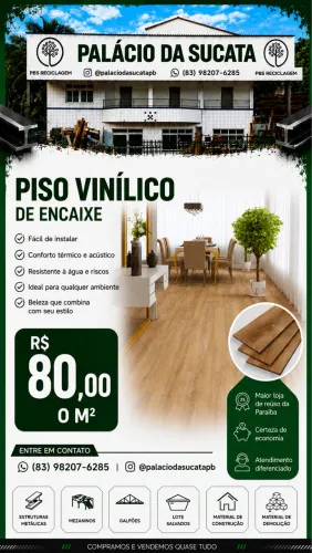 Piso Vinílico De Encaixe (Click) - Alta Qualidade (R$ 80/M²)