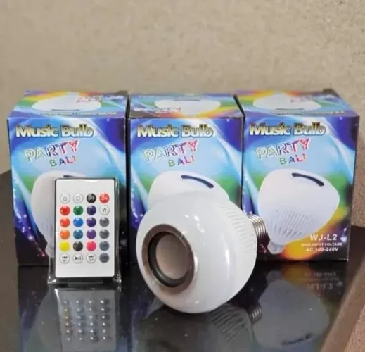 Lâmpada Bluetooth Led Caixa de Som, Controle 12w RGB