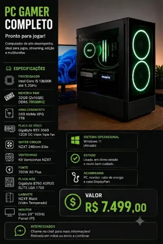 PC GAMER ULTIMA GERAÇÃO DDR5!