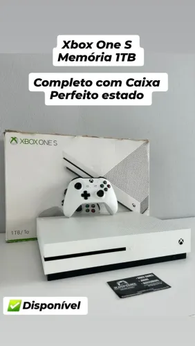 Xbox One S Memória 1TB com Caixa! (Aceito Cartão