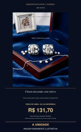 Charm decorado com relevo