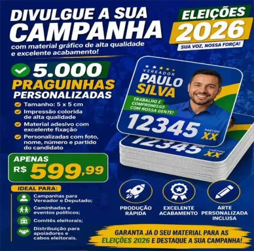 5000 praguinhas 5x5 cm ! eleição 2026!