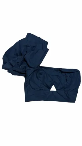 Top Zoe Azul-Marinho com Babado Assimétrico - Tamanho 40