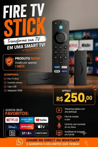 Vendo Fire Stick HD em estado de novo