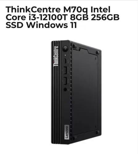 Mini PC Lenovo ThinkCentre M70q Intel Core i3-12100T 8GB 256GB SSD Windows 11