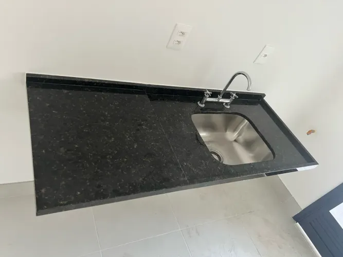 Pedra pia granito com Cuba inox