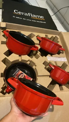 Ceraflame Conjunto Panelas de Cerâmica Duo+ Smart 5 Peças Pomodoro