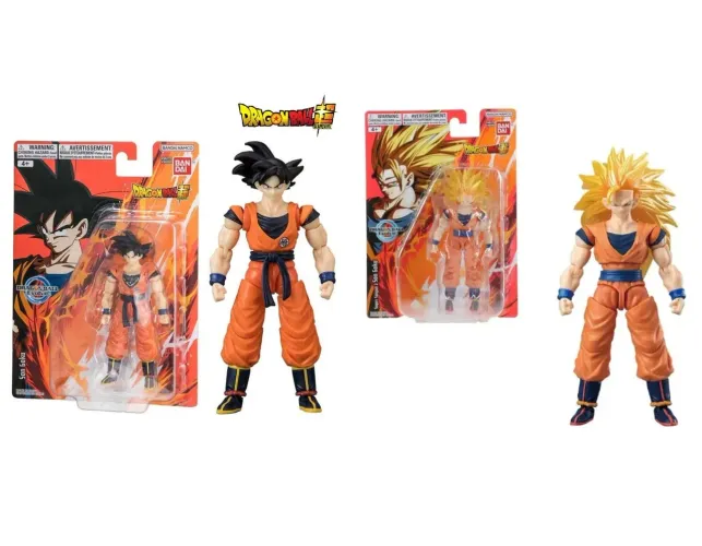 Goku Lote com 2 Action Figures Dragon Ball Evolve Normal e Super Sayajin 3