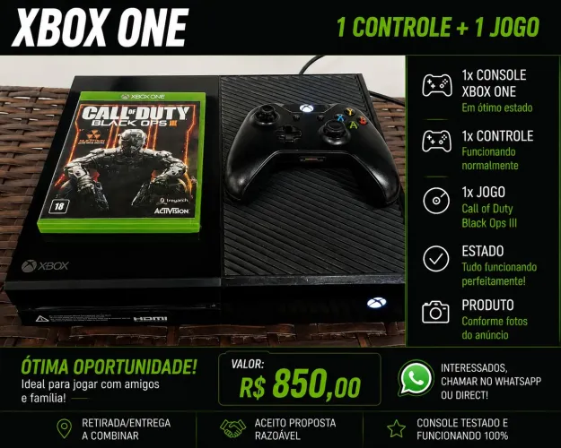 Vendo Xbox One 1 Controle + 1 Jogo