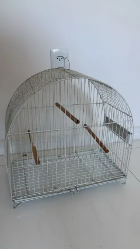 GAIOLA DE FERRO BRANCA CANARIOS E AVES