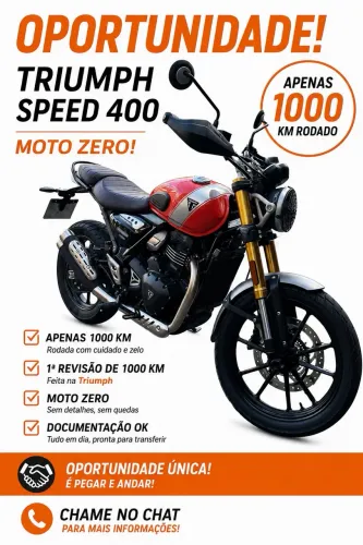 Triumph 400x com 1.000km apenas
