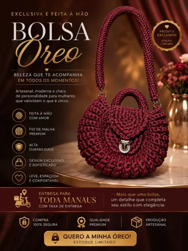 Bolsa Óreo crochê