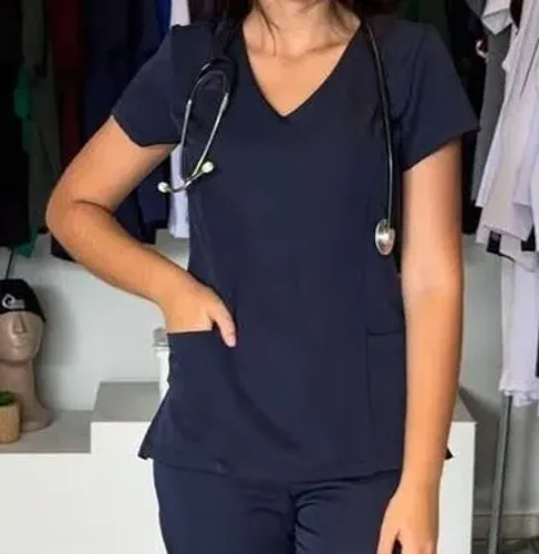 Uniforme hospitalar azul marinho M