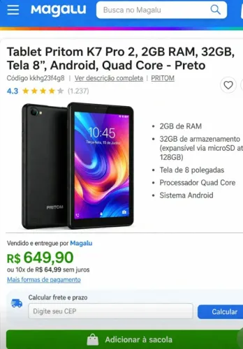 Tablet K7 Pro