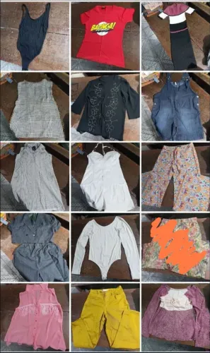Lote de roupas variadas, calças, blusas, saias