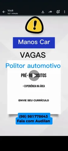 Vaga politor automotivo