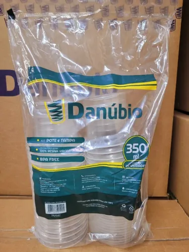 Kit 24 Pote E Tampa 350ml - Microondas & Freezer - Danubio