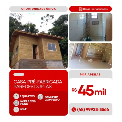 Casas Pré-Fabricadas  com mão de obra e material 