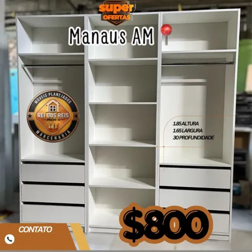 Modelo de roupeiro closet (sem portas)