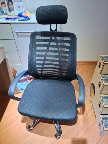 Cadeira de Escritório Presidente Reclinável Mesh 501 - Ergonômica (Preta)