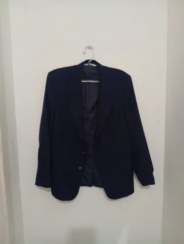 Blazer Yves Saint Laurent Azul Marinho Botões Dourados Tam G Vintage