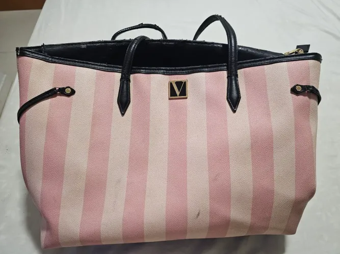 Bolsa Victoria's Secret Original Listras Rosa (detalhes Para Restaurar)