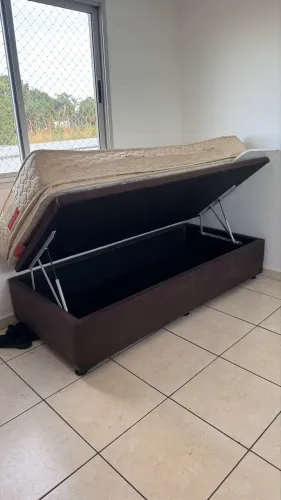 Cama solteiro baú 