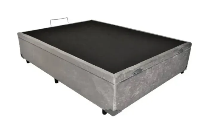 Cama Base Box Baú Viúva Cinza Claro
