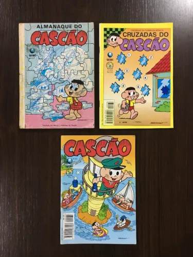 Kit 2 Gibis + 1 Cruzadas Cascão Nº 06 06/1989, Nº 235 01/1996 e Nº 278 07/1998 - Ed Globo