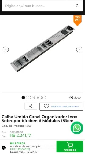 Calha úmida mekal cozinha 