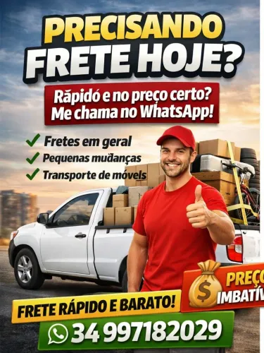 ? FRETES URGENTES E ECONÔMICOS - ATENDO NA HORA!