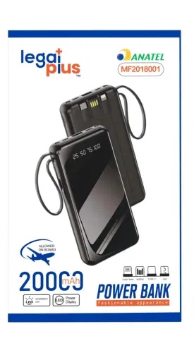 Power Bank 20.000mAh - Entrega Grátis nos Ipês - JP
