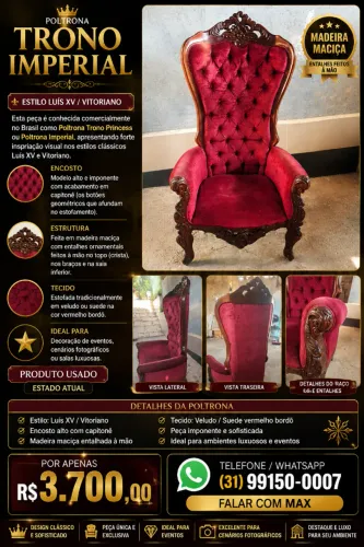 Trono Imperial Madeira Maciça