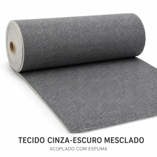 Tecido Automotivo Laminado Cinza-Escuro Mesclado com Espuma