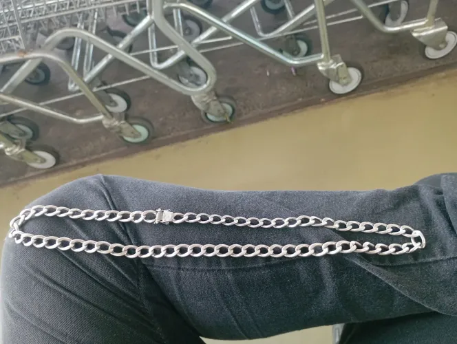 Cordão de prata 138g com fecho pega ladrao