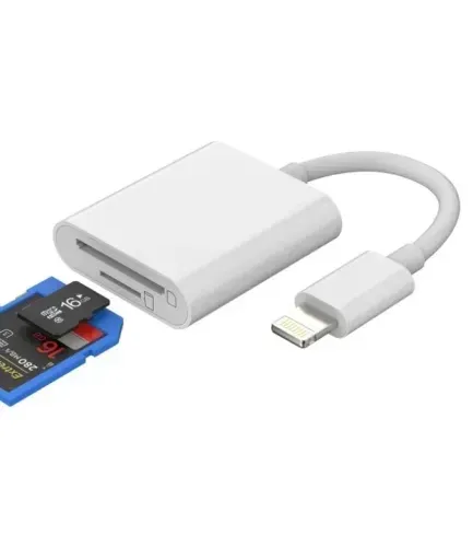 Adaptador de leitor de cartão micro SD, acessórios para câmera para iPhone, Memória