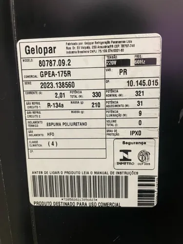 Balcão refrigerado GELOPAR NIPOMAQ