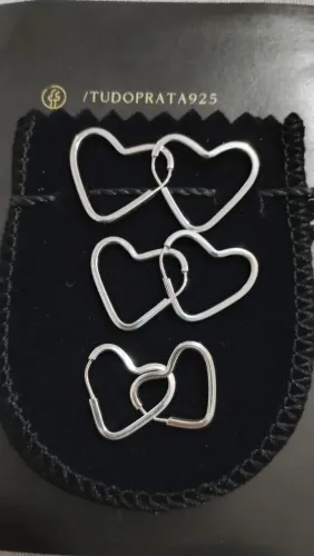 Argola de prata coração