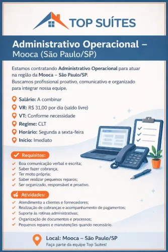 Assistente administrativo operacional