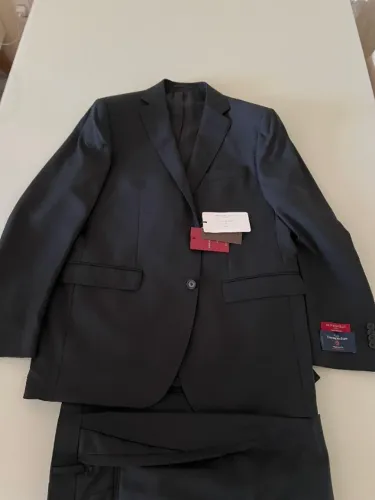 KIT BROOKSFIELD: TERNO ZEGNA SLIM PRETO + PALETÓ ITALIAM SUPER 150's (AMBOS NOVOS TAM.54)