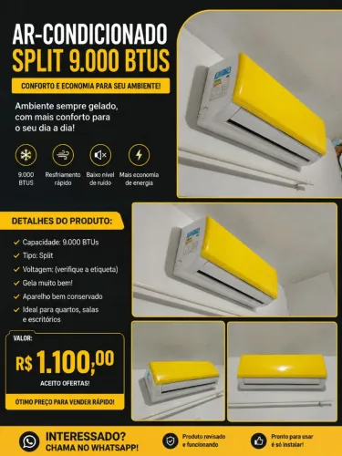 Ar-Condicionado Split 9.000 BTUs - Gelando Muito! ?