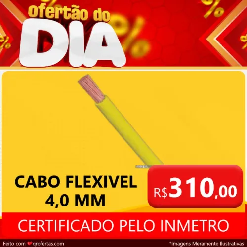 CABO FLEXIVEL 4,0 MM - CABO 4,0 MM - CERTIFICADO COM INMETRO - CABINHO FLEXIVEL 4,0 MM 
